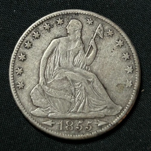 1855-O Silver Seated Liberty Half Dollar New Orleans Mint Very Fine Condition