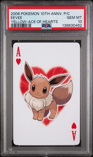 2006 POKEMON CENTER 10TH ANV PLAYING CARDS YELLOW DECK EEVEE PSA 10