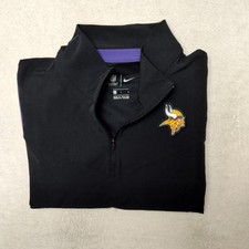 Camisa de los Minnesota Vikings para Hombres L Negra NFL Fútbol Nike Ropa de Campo Viento Golf