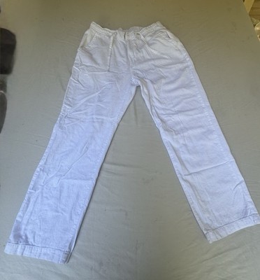 Cubavera Beach vacation Linen  pants Men's  White Drawstring  pants