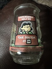 Vintage Welch's Jelly Glass Jar Peanuts Charlie Brown The Doctor Is In 1998