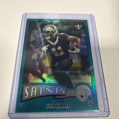 Topps Chrome 2025 Alvin Kamara #1975-24 RETRO Throwback AQUA Refractor /199