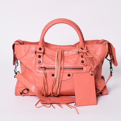 Balenciaga Giant City Bag Pink Leather Gold Hardware 2Way Shoulder