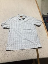 Van Heusen Traveler Button Shirt Mens XL 17-17.5 Gray Check Short Sleeve