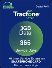 TracFone 1 Year Service Plan  3GB of Data For Smartphone  FlipPhone not BYOP 