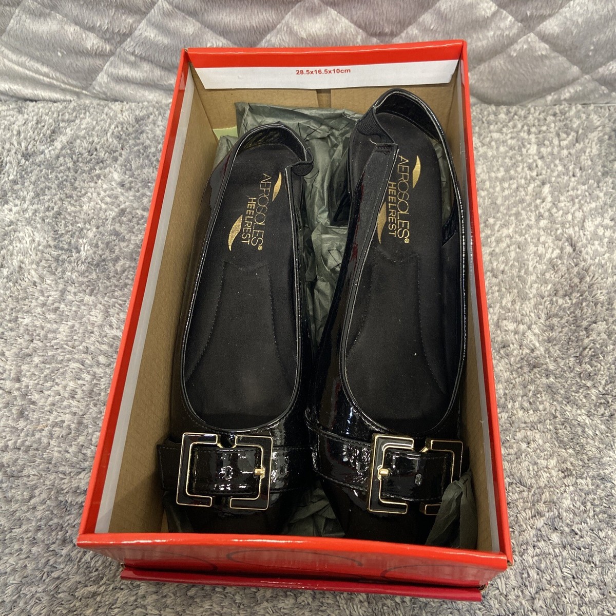 Aerosoles Shoes Heels Women's 7M Ink Pad Black Patent 005 Heel Rest High