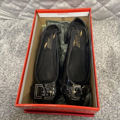 Aerosoles Shoes Heels Women's 7M Ink Pad Black Patent 005 Heel Rest High 