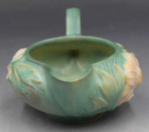 Vintage 1940s Roseville Green Peony Creamer - Picture 4 of 5