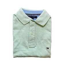 Tommy Hilfiger Men's Classic Fit Light Green Cotton Mesh Short Sleeve Polo Shirt