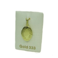 Ciondolo Medaglione In Oro 333/8K Per 2 Immagini In Oro Giallo