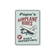 Airplane Rides Sign, Aviation Sign, Pilot Sign, Hangar Aluminum Sign