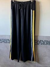 Sans Souci Black Crepe Pull On Pants SZ L NWOT