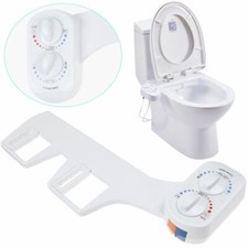 Bidet Fresh Dual Spray Kit Non-Electric Toilet Seat Attachment Hot Cold Nozzles