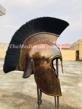 Troy Greek Achilles Helmet Medieval Trojan Helmet with Plum Halloween Costume