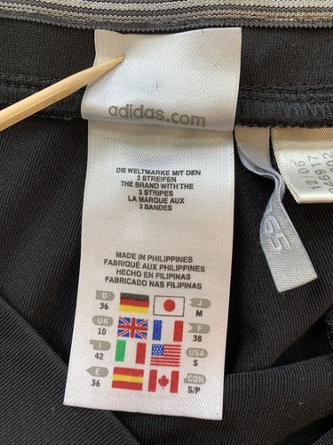 Adidas Pants Womens Small Black Stretch Elastic Waist Wide Leg Cross Front - Afbeelding 5 van 16