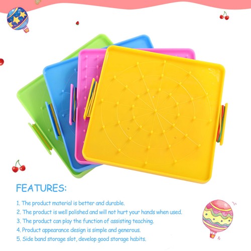 4 Piezas Geo-Board Geoboards Para Niños Tablero de Uñas Ayuda de Enseñanza Doble Cara- - Imagen 8 de 37