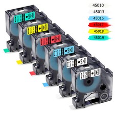 6 Colors 45010 45013 45016 45018 45017 45019 Label Tape For DYMO D1 LM LP 12mm