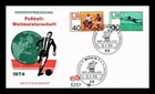 GERMANY SOCCER SET 1974 WORLD CUP  FIDACOS CACHET   FDC  UNADDR