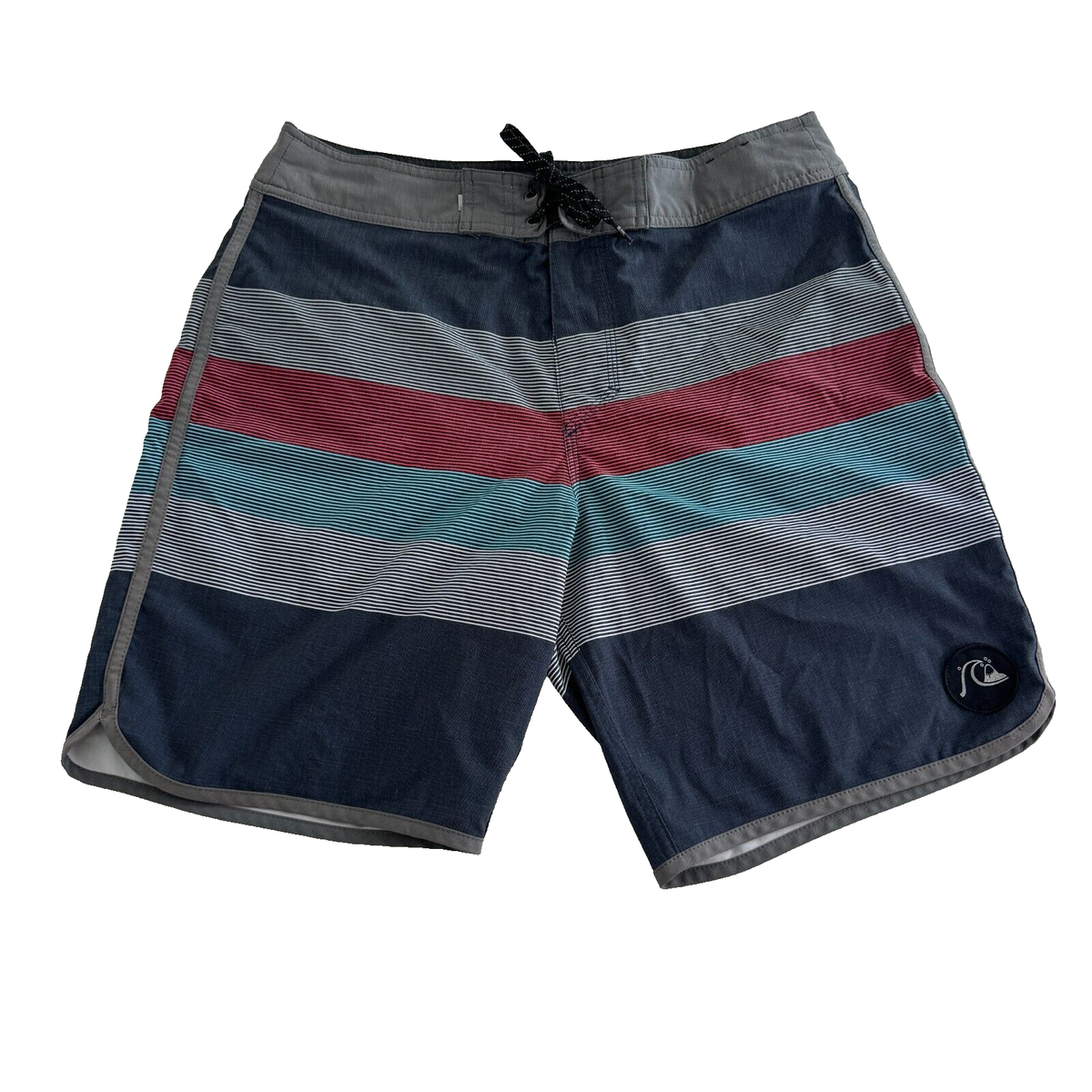 Quiksilver Board Shorts Mens 32 Blue Hawaiian Swim Trunks High Line Bathing  Suit