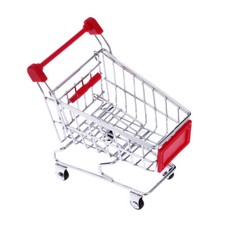 Mini Shopping Cart Cute Metal Trolley Pet Bird Parrot Parakeet Conures Toy F2S8