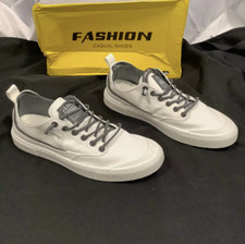 Talla 9 Para hombres Pantalones de mezclilla Ropa de moda Lona Parte superior baja Blanco Informal Tenis Zapatos