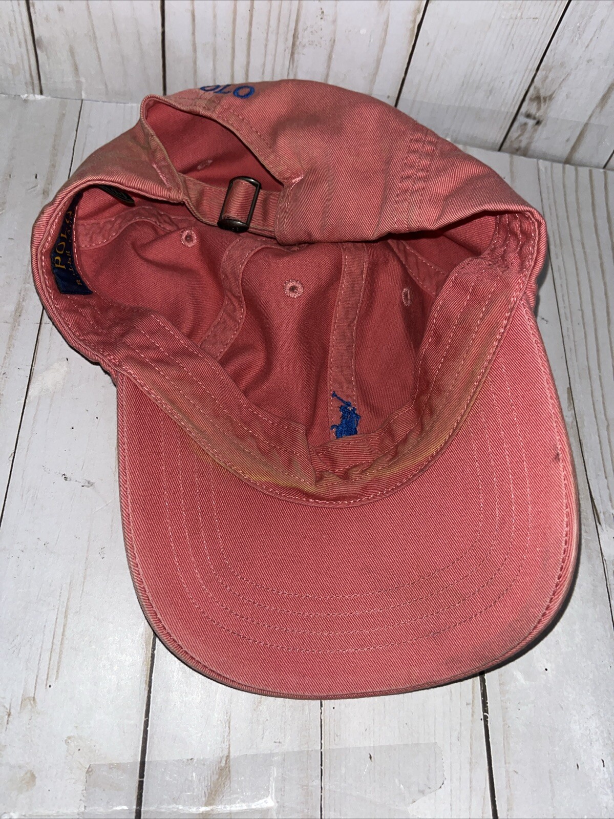 Cappello berretto Polo Ralph Lauren rosa blu pony cotone casual papà taglia unica pulitissimo