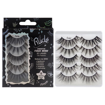 Essential Faux Mink 3D Lashes - Seduce Me by Rude Cosmetics for Women - 5 Pair