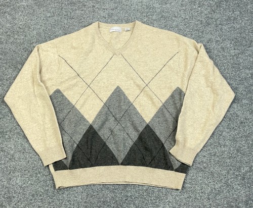 Dad Style Beige Argyle Diamond Pattern 