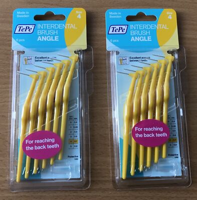 TePe Interdental Winkelbürste gelb Größe 4 x 2er Pack