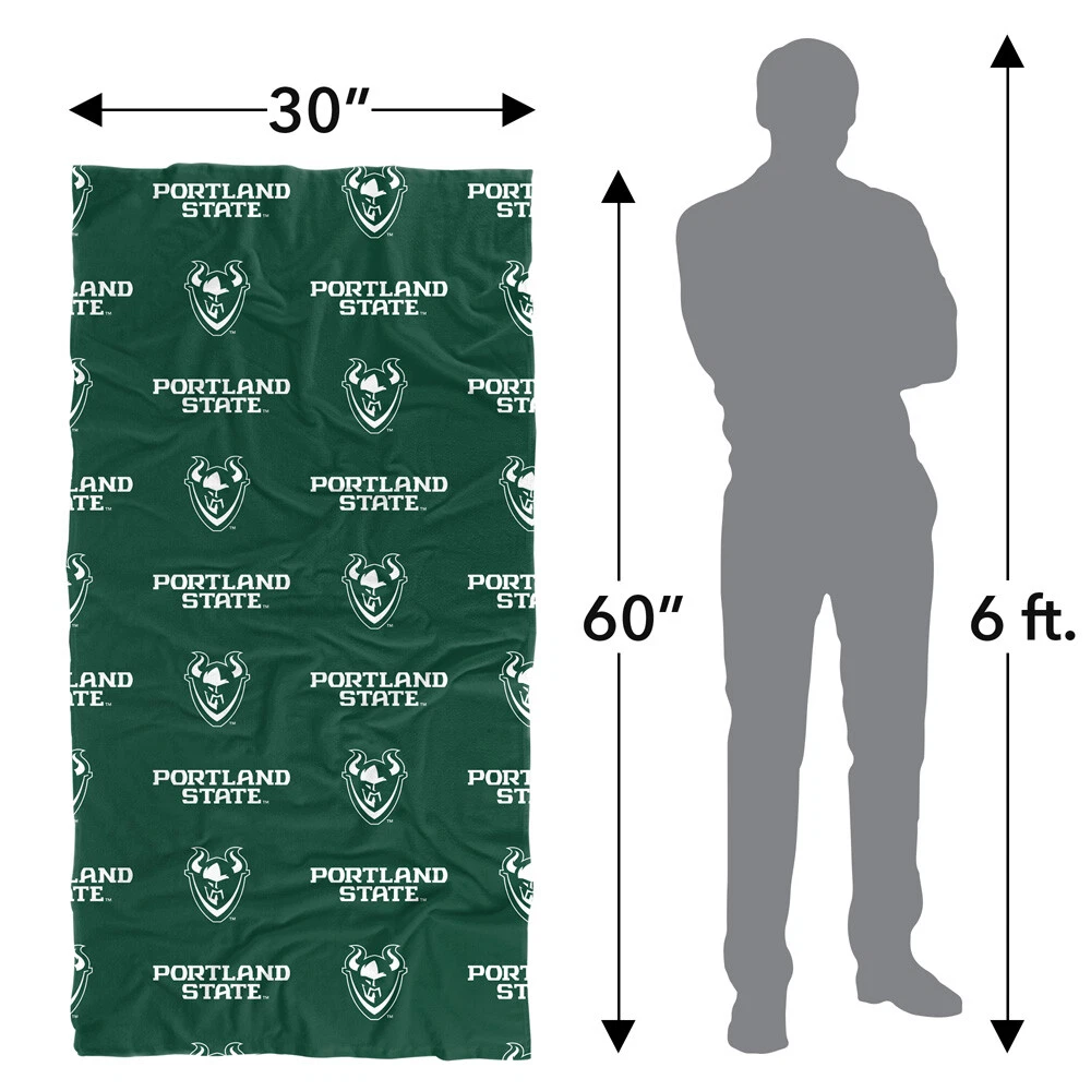 Portland State University Beach Towel/Bath Towel, 30"x60" Logo Pattern