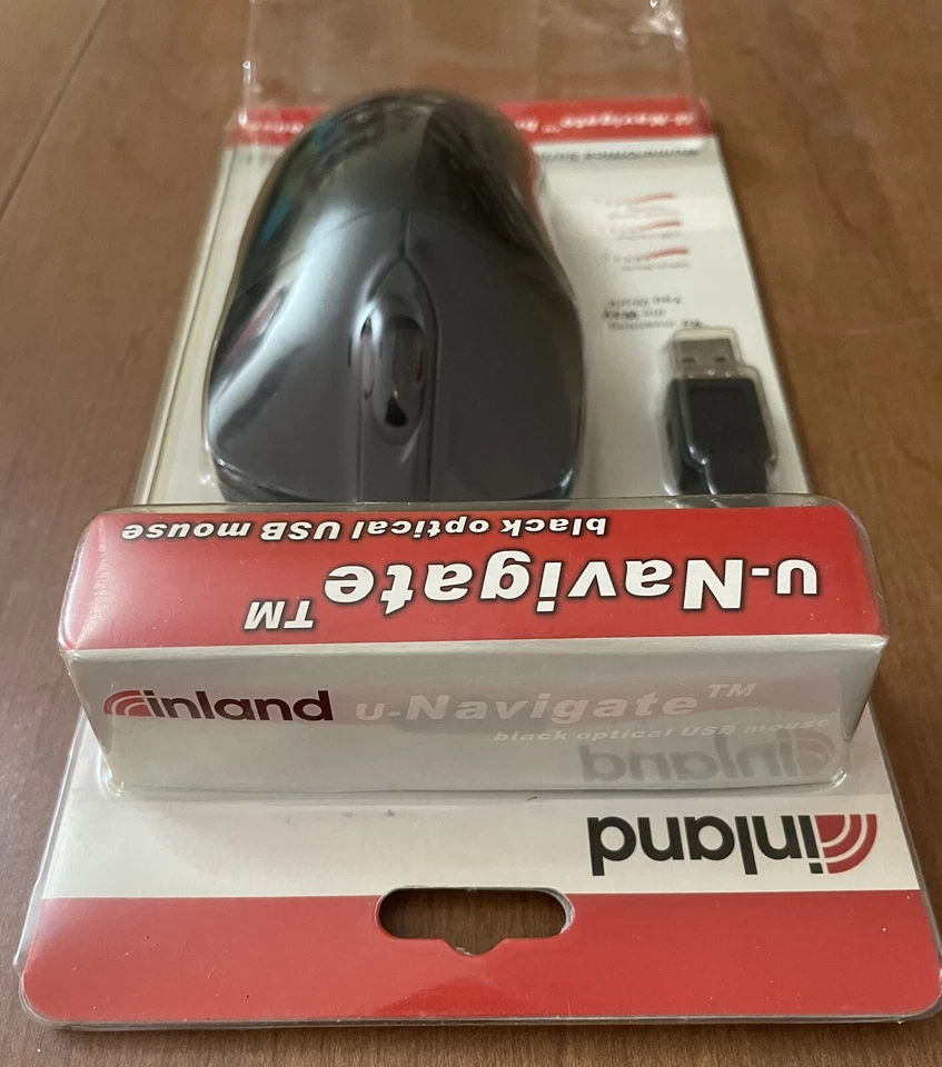 NEW SEALED Inland U-Navigate Optical Wired Mouse USB Black 07233 FREE SHIPPING - Image 4 of 4
