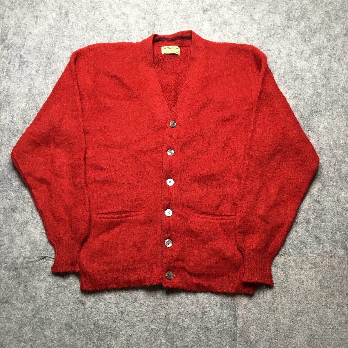 Vintage Lord Jeff The Baggy Shag Cardigan Sweater Mens M Red Vintage Lord Jeff The Baggy Shag Cardigan Sweater Mens M Red