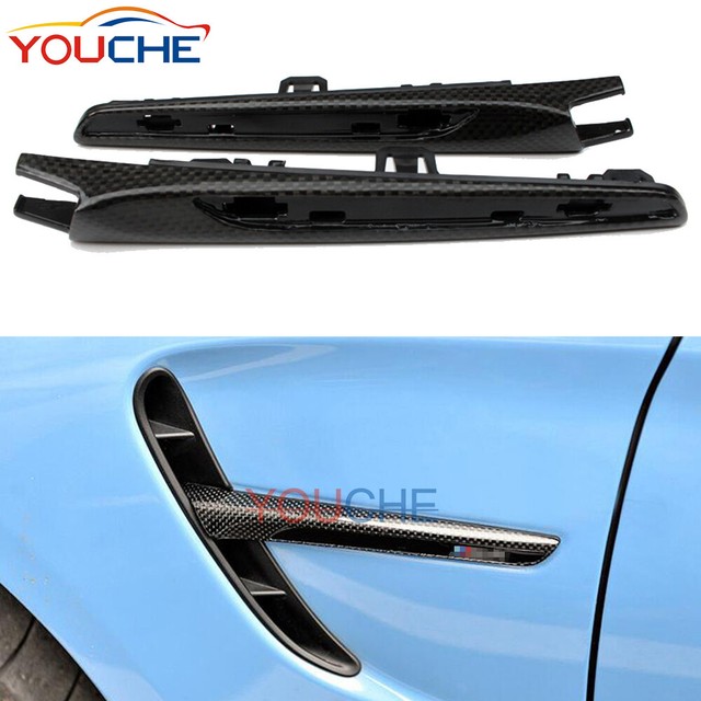 For BMW F80 M3 F82 M4 Carbon Fiber Side Air Vent Fender Trim Sticker