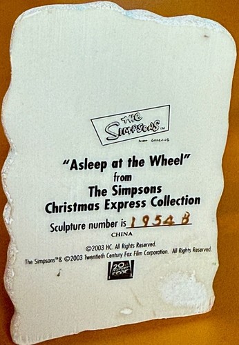 THE SIMPSONS Christmas Express Train - Kolekcja Hamiltona - Śpiący na kole - Zdjęcie 3 z 4