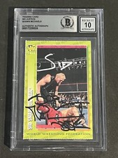 SHAWN MICHAELS & SID VICIOUS 1996-98 WWF MAGAZINE SIGNED CARD BAS GEM MINT 10