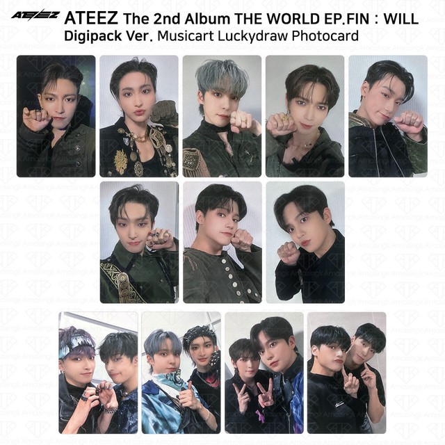 ATEEZ The 2nd Album WORLD EP.FIN WILL Musicart Lucky Draw Photocard KPOP K-POP