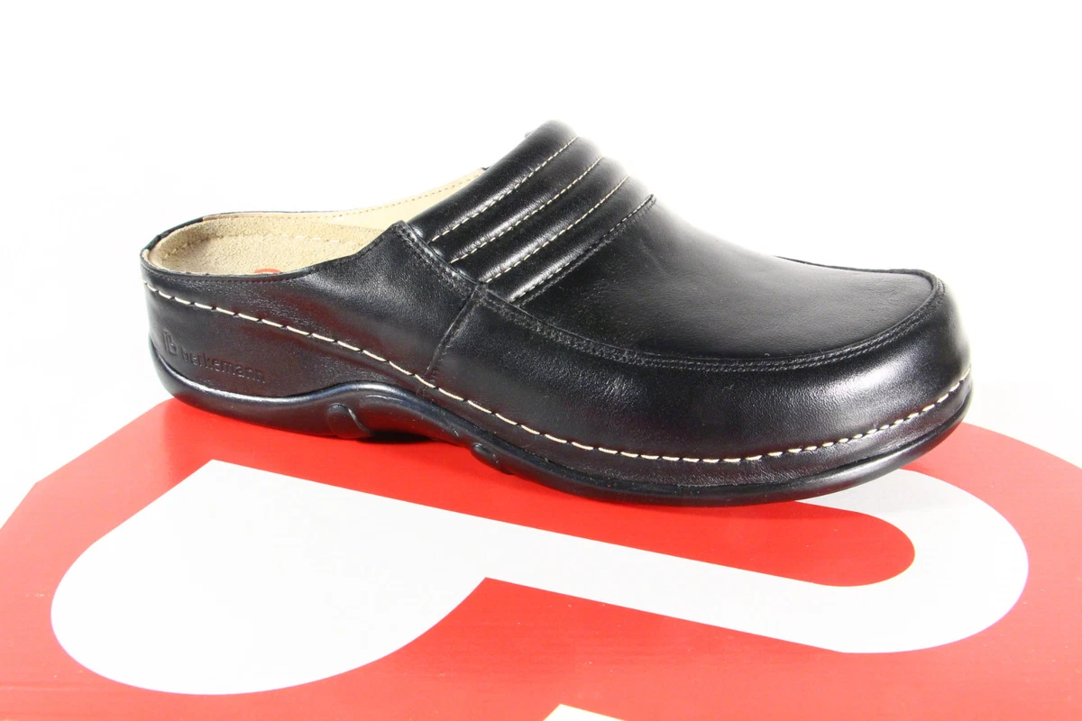 Berkemann Women Clogs Slippers Sabot Real Leather Black New eBay