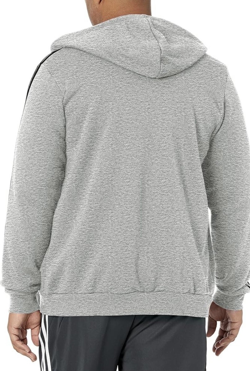 adidas Men's Essentials Fleece 3-Stripes Full-Zip Hoodie Size M