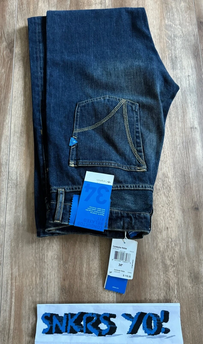 adidas Originals Conductor Relax Fit Jeans Mens 34x32 V30006 NEW