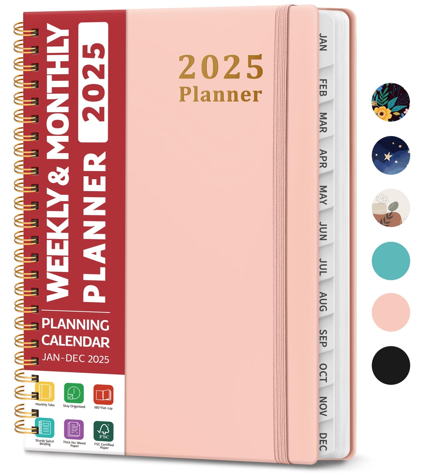 2025 Planner - Weekly and Monthly Planner Spiral Bound January 2025 - Decembe...
