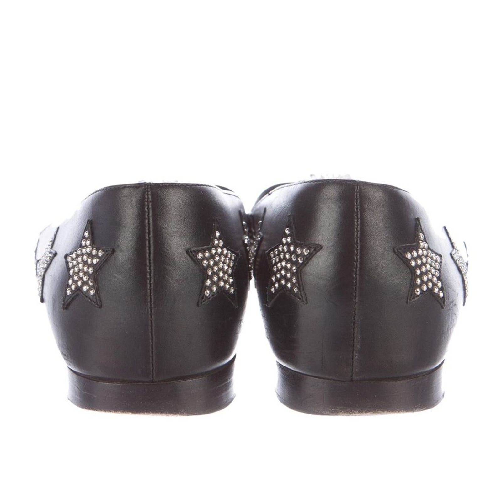 Ballerine Saint Laurent Star borchie argento perline pelle nera