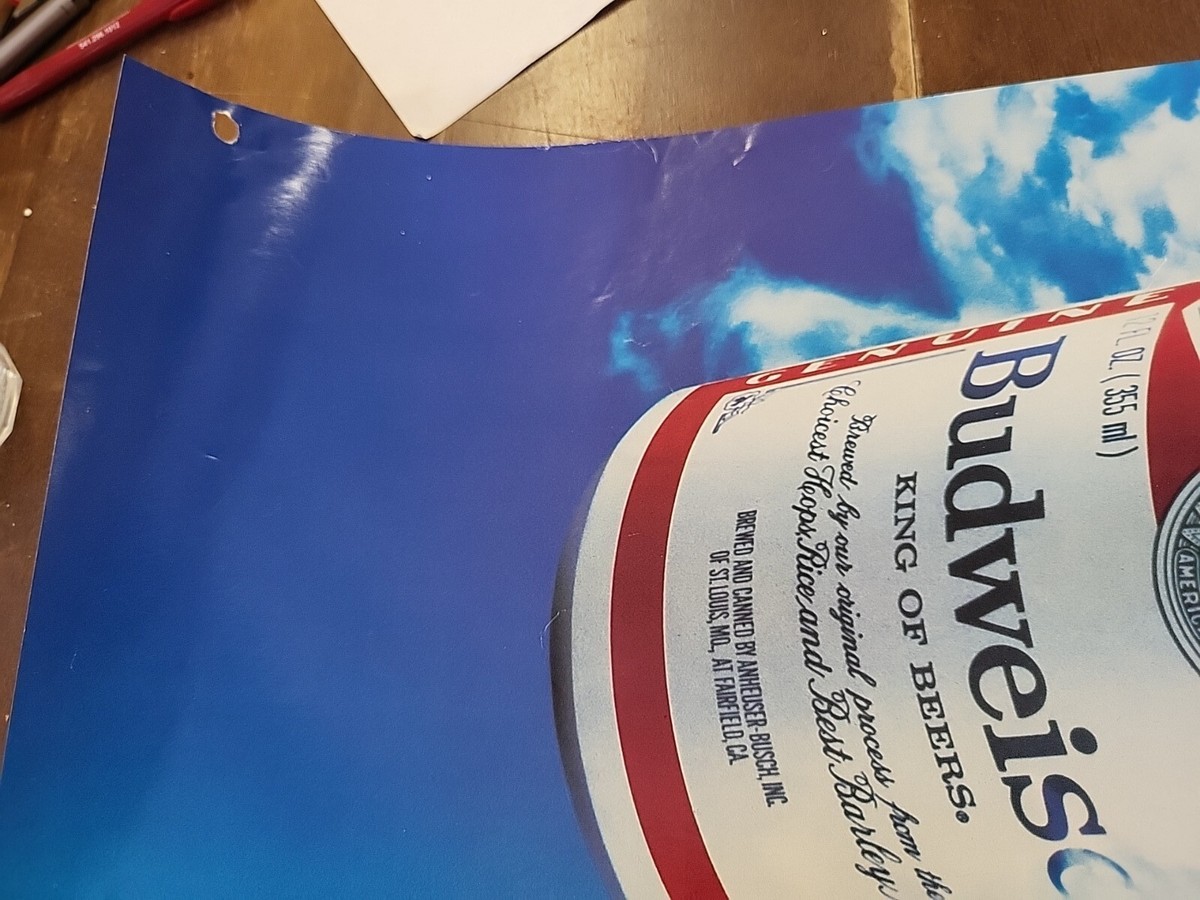 Vintage 1984 Budweiser Bud king of beers can geyser elk Poster 196