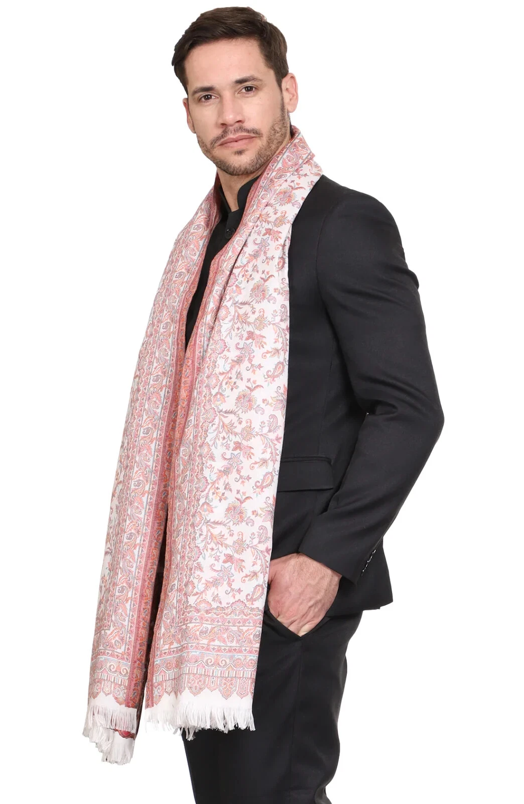 Scarves For Mens Oversized Cashmere Indian Blanket Wool Scarf Shawl Wrap Paisley