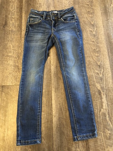 So Skinny Jeans Girls Size 8 Button Fly Stretch Denim Adjustable Waist
