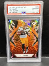 AJ DILLON 2020 PANINI PHOENIX FIRE BURST ROOKIE RC # 125 PSA 10