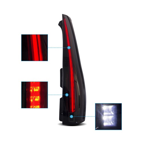 LED-Tail Lights For 2007-2014 Cadillac Escalade /ESV Smoke Lens Rear Brake Lamps - Picture 4 of 9
