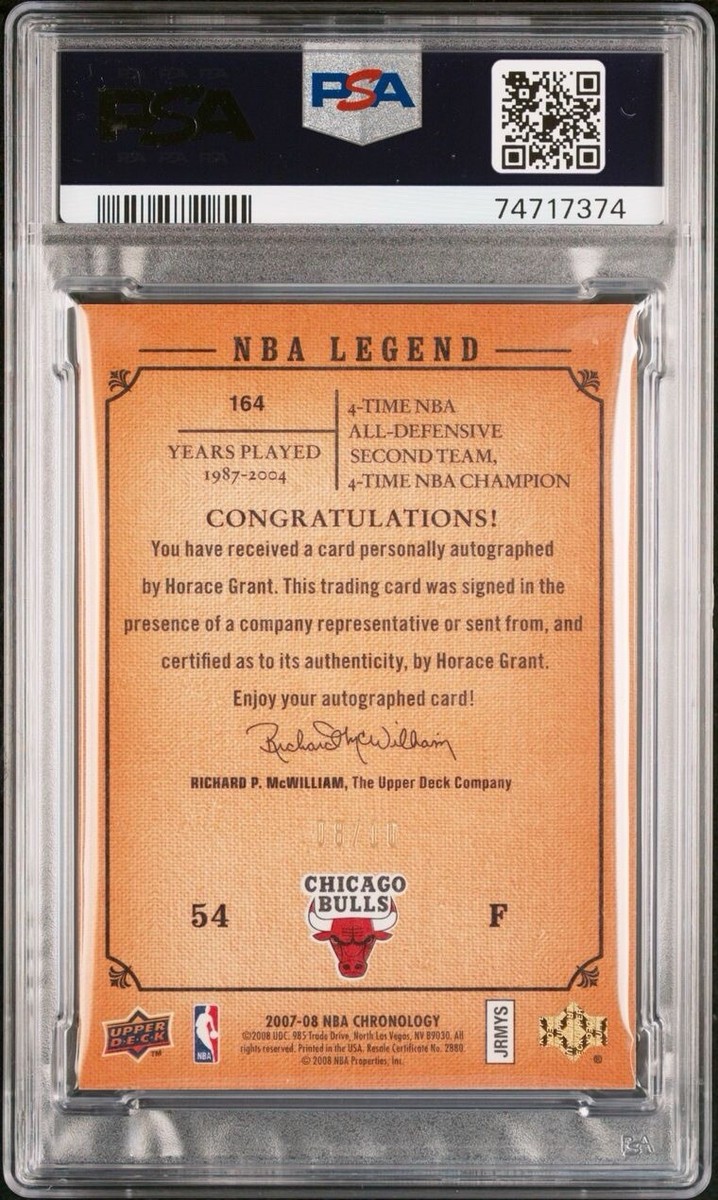2007 Chronology GOLD Auto Horace Grant /10 PSA 9 MINT Bulls On 