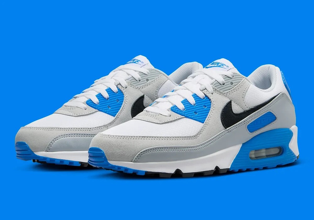 Nike Air Max 90 White Grey Photo Blue FN6958-102 Men’s Shoes NEW