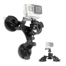 Triple Suction Cup Car Mount 360 Adjustable Holder for GoPro All Action Cameras
