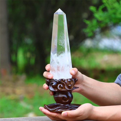1.09kg Natural Clear Quartz Crystal Obelisk Reiki Crystal Furniture Wand Point - Picture 10 of 18